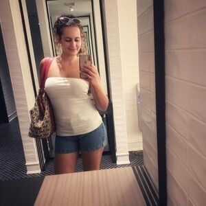 Anchorblue White Tube Top Built‎ in Bra Small